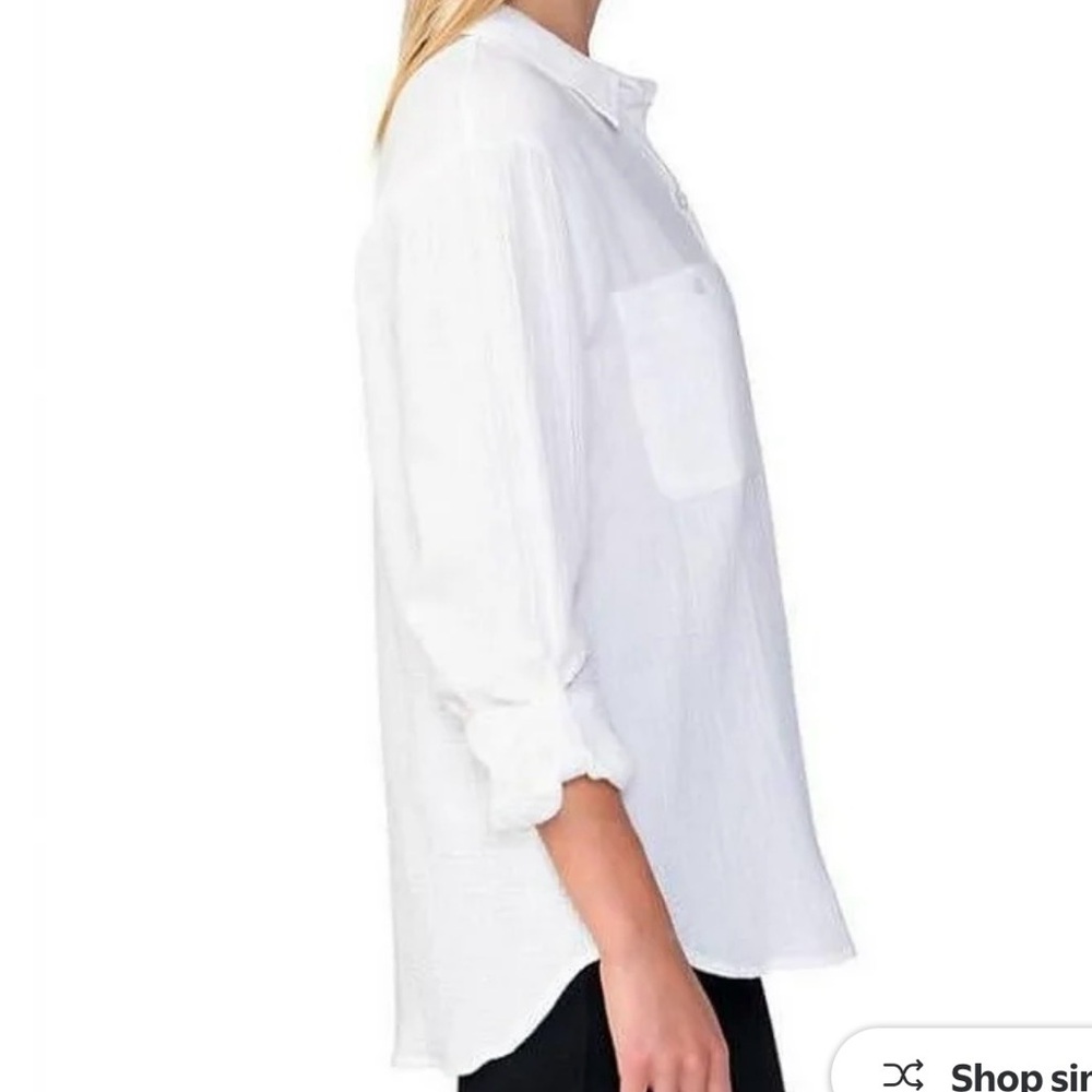 Sanctuary White Gauze Button Down Shirt (XS) - Picture 2 of 9